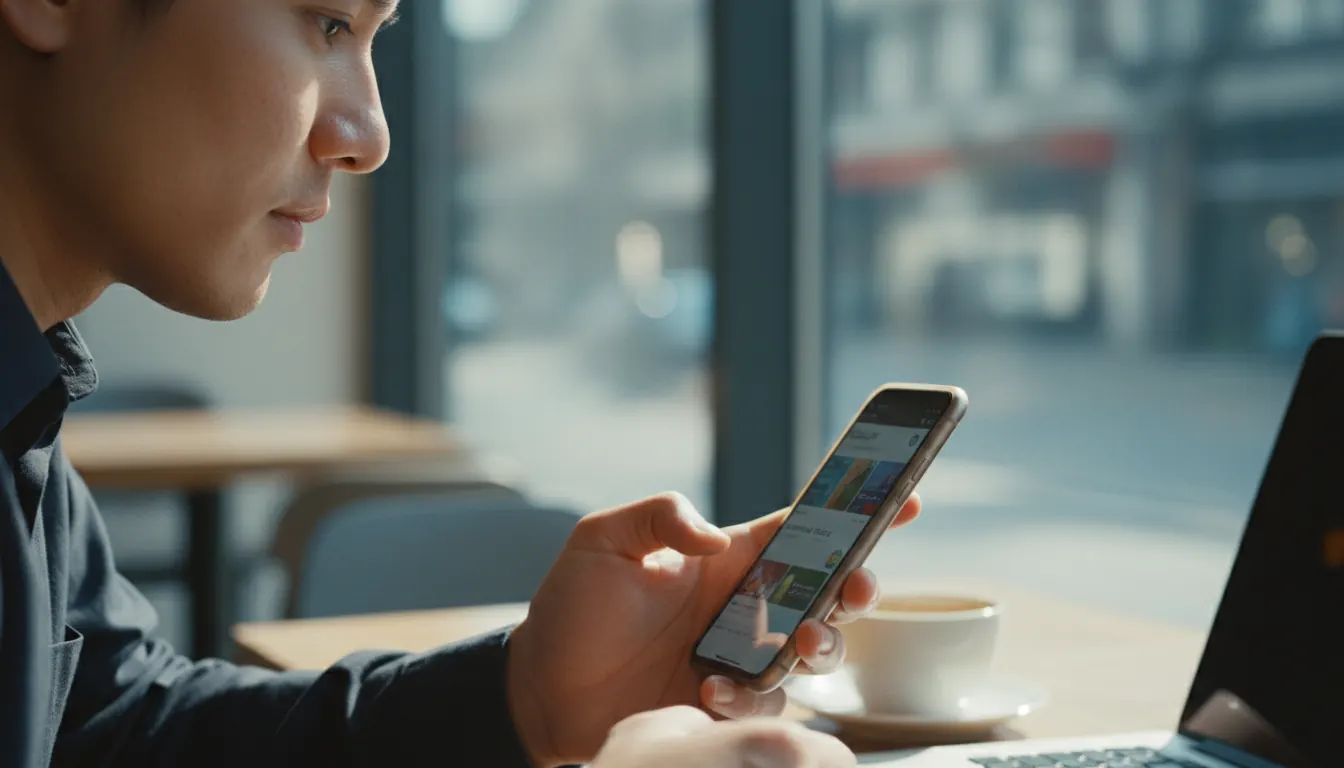 Client consultant l'oferta online del Mercat de Sant Gervasi des del telèfon mòbil